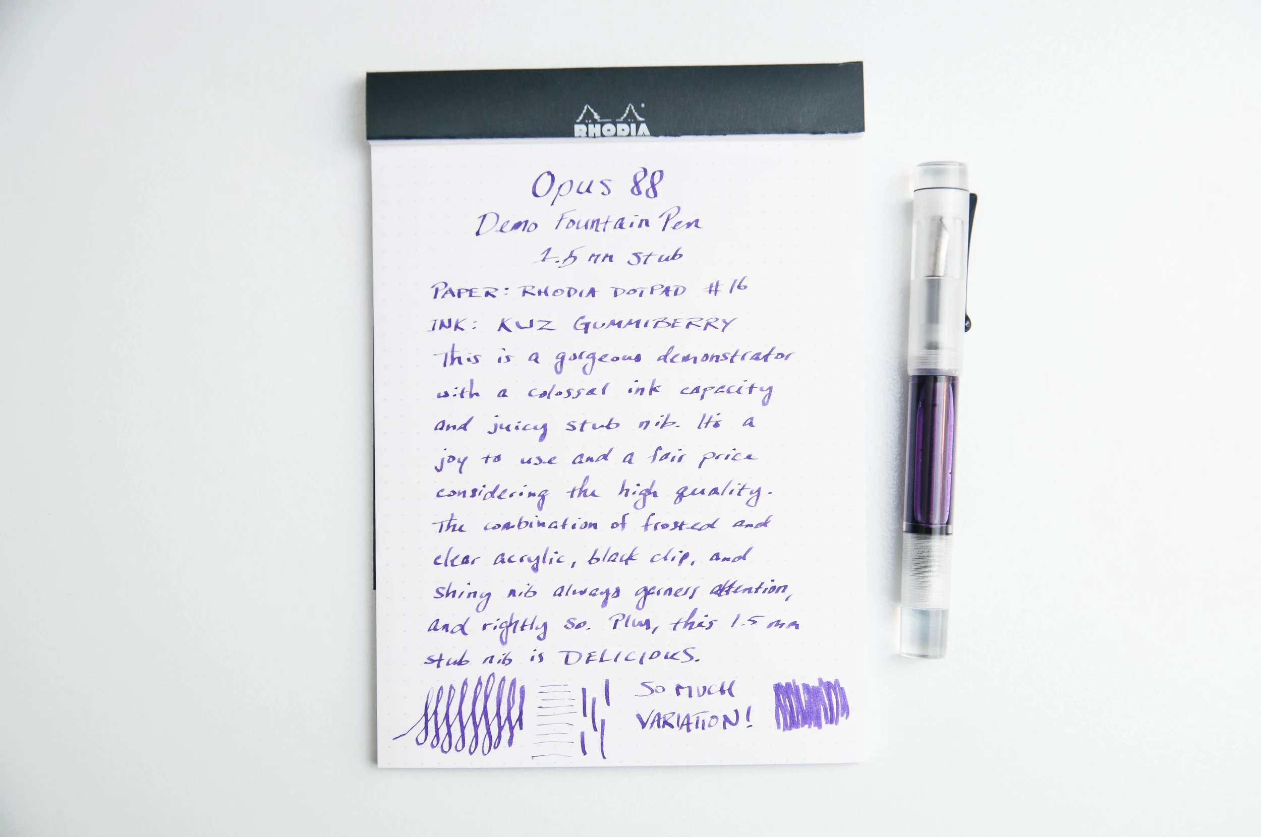 Opus 88 Demonstrator with 1.5mm Stub Nib Review — The Pen Addict